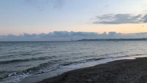 Sunset on the black sea Stock Footage 129237381