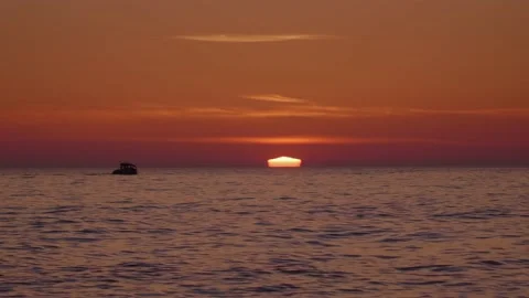 Sunset in the Black Sea Stock Footage 180672932