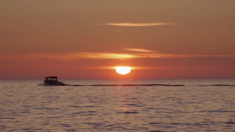 Sunset in the Black Sea Stock Footage 180674672