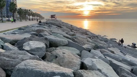 Sunset in the black sea. Stock Footage 230968492