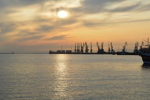 Sunset on the  black sea Foto stock
