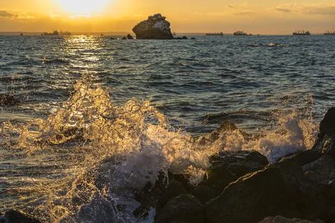 Sunset on Black Sea Stock Photos