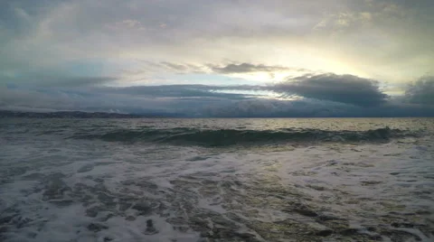 Sunset on the Black sea. Pitsunda, Abkhazia. Full HD Stock Footage 59141251