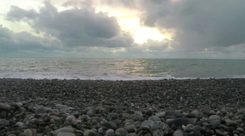 Sunset on the Black sea. Pitsunda, Abkhazia. Full HD Stock Footage 59141367