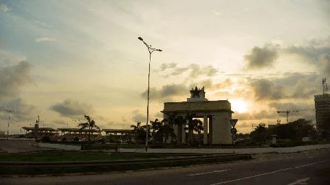 Sunset on Black Star Gate Stock Photos