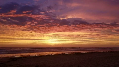 Sunset at Blacks Beach Locked Down HD Stock Footage 112267243