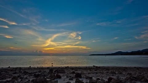 Sunset Blast over the Sea, Timelapse Stock Footage 11128664