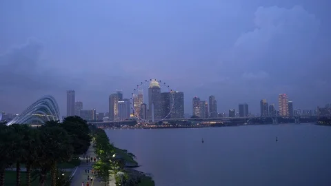 sunset blue hour scene as view from Mari... | Stock Video | Pond5