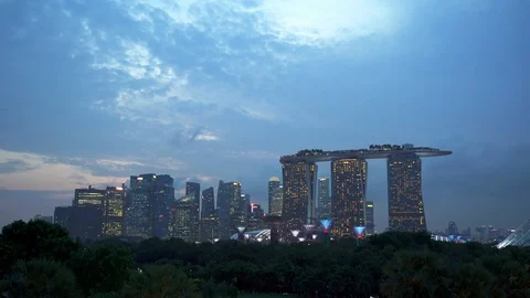 sunset blue hour scene as view from Mari... | Stock Video | Pond5