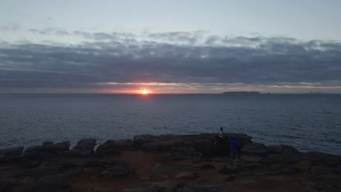Sunset in the blue ocean. Stock Footage 169415578