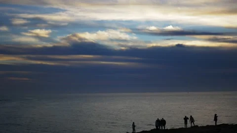 Sunset in the blue ocean Stock Footage 169415580