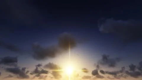 Sunset. blue sky and clouds Stock Illustration