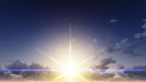 Sunset. blue sky and clouds Illustration