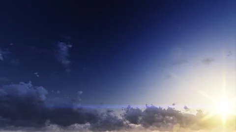 Sunset. blue sky and clouds Stock Illustration