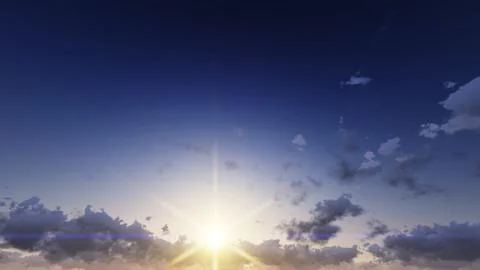 Sunset. blue sky and clouds Stock Illustration