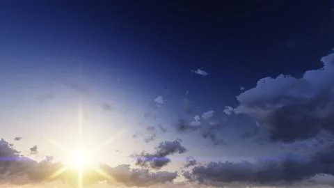 Sunset. blue sky and clouds Stock Illustration