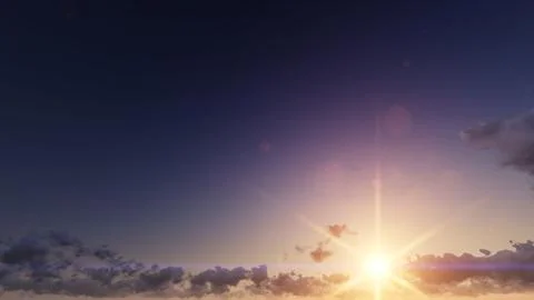 Sunset. blue sky and clouds Stock Illustration