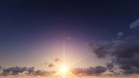 Sunset. blue sky and clouds Stock Illustration