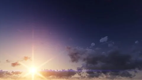 Sunset. blue sky and clouds Stock Illustration