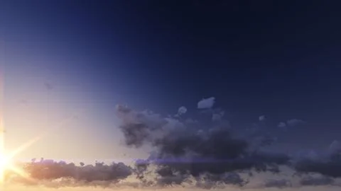 Sunset. blue sky and clouds Stock Illustration