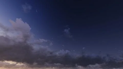 Sunset. blue sky and clouds Stock Illustration