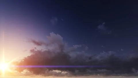 Sunset. blue sky and clouds Stock-Illustration