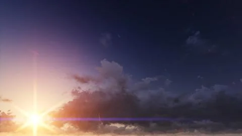 Sunset. blue sky and clouds Stock Illustration