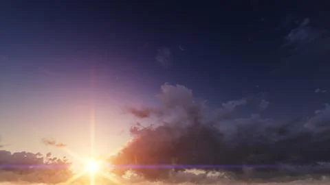 Sunset. blue sky and clouds Stock Illustration