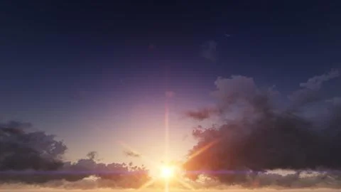 Sunset. blue sky and clouds Stock Illustration