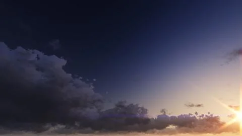 Sunset. blue sky and clouds Stock Illustration