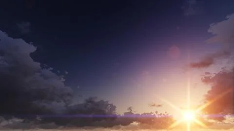 Sunset. blue sky and clouds Stock Illustration