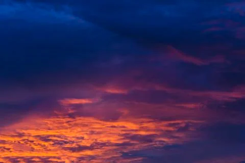 Sunset blue sky Stock Photos