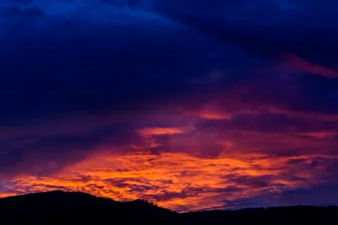 Sunset blue sky Stock Photos