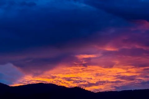 Sunset blue sky Stock Photos