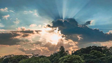 Sunset Blue sky 写真素材