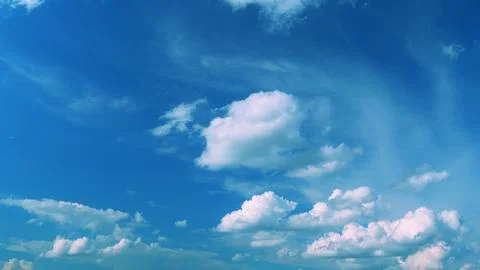 Sunset Blue Sky With Pink Clouds. Summer Paradise Dreamy Concept. Graphic Stock Photos