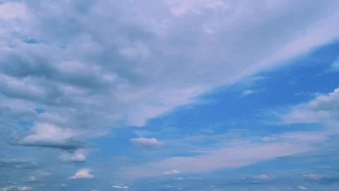Sunset Blue Sky With Pink Clouds. Summer Paradise Dreamy Concept. Graphic Stock Photos