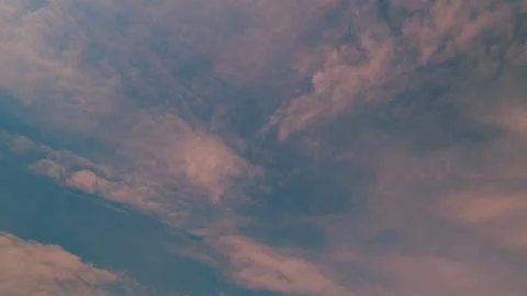 Sunset Blue Sky With Pink Clouds. Summer Paradise Dreamy Concept. Graphic Stock-Fotos