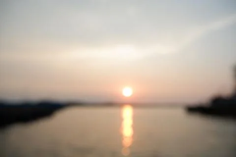 Sunset in the blur area Stock Photos
