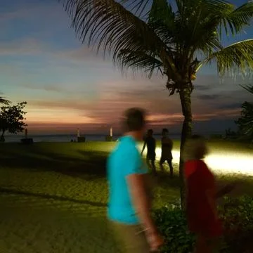 Sunset blurred Bali Stock Photos