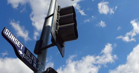 Sunset Blvd Signage Stock Footage 86456020