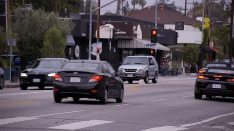 Sunset Blvd Silverlake Traffic (1) Stock Footage 89497150