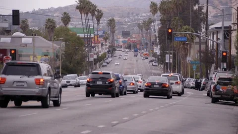 Sunset Blvd Silverlake Traffic (3) Stock Footage 89505667