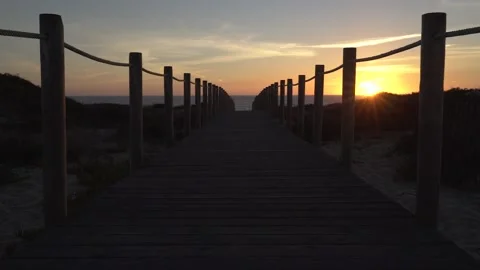 Sunset at the boardwalk Video stock 163558605
