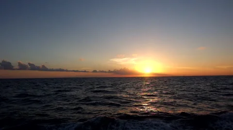 Sunset from a boat Stock Footage 45879107