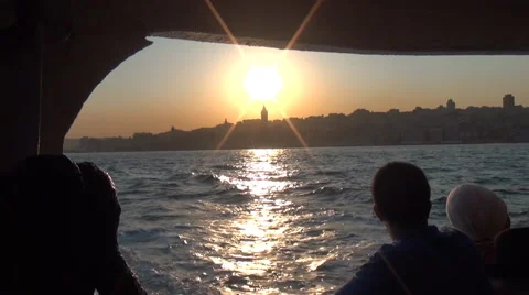 Sunset From Boat Stock Footage 46288433