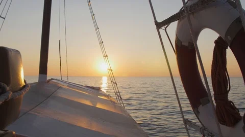 Sunset on a boat Stock Footage 85703312
