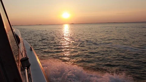 Sunset from Boat Stock Footage 104852958