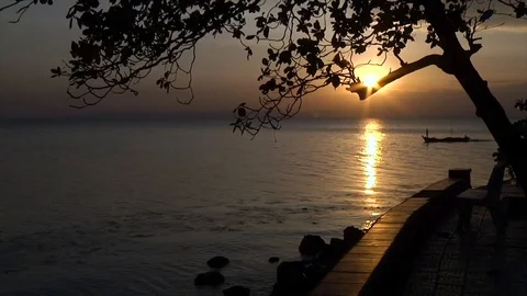 Sunset boat Stock-Footage 114486376