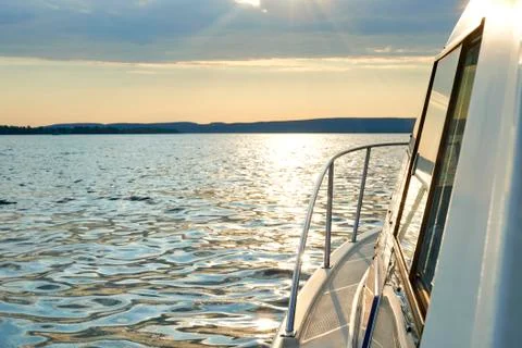 Sunset on a boat Stock Photos